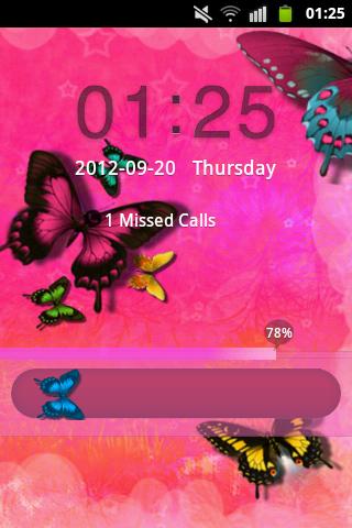 Butterfly Pink Theme GO Locker