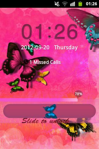 Butterfly Pink Theme GO Locker