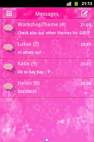 Pink Star GO SMS Theme