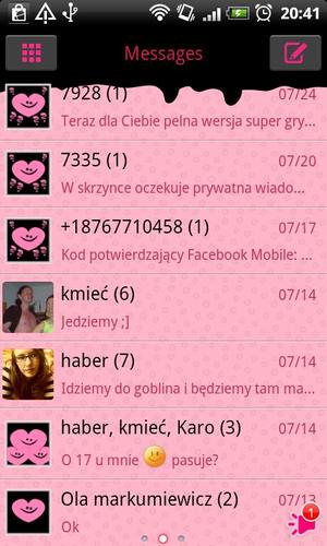 GO SMS Pro Pink&Black Theme