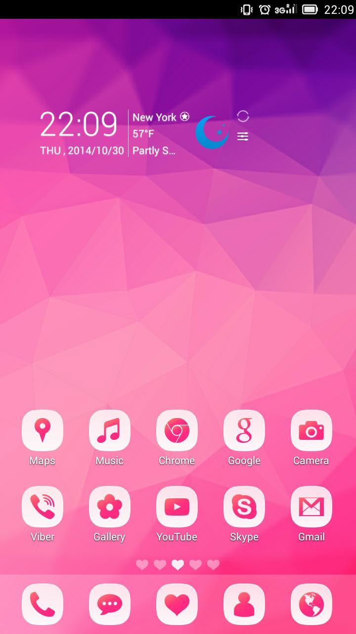 GoPink Free Go Launcher Theme