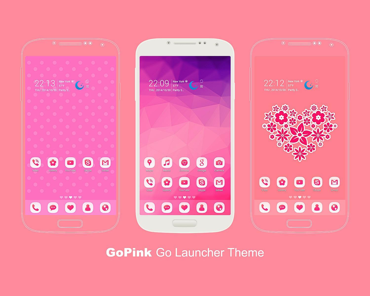 GoPink Free Go Launcher Theme