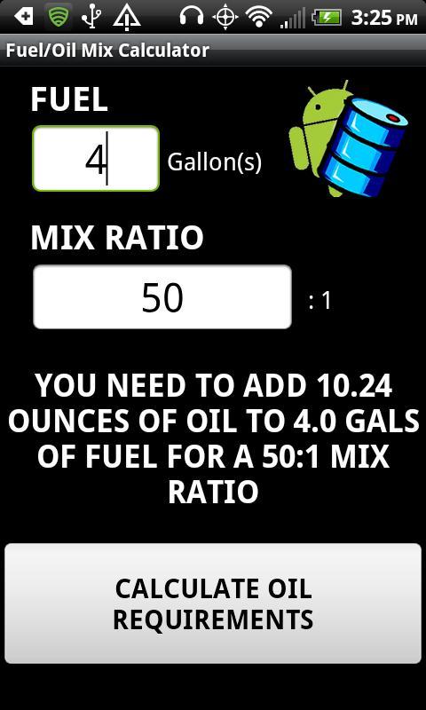 Fuel/Oil Mix Calculator