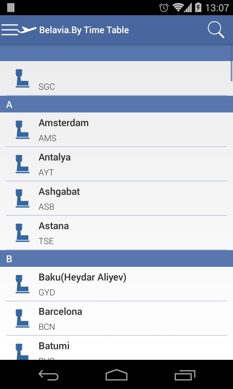 Belavia.by Time Table