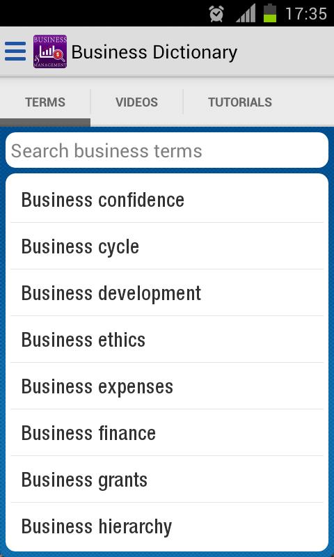 Business Dictionary/Glossary