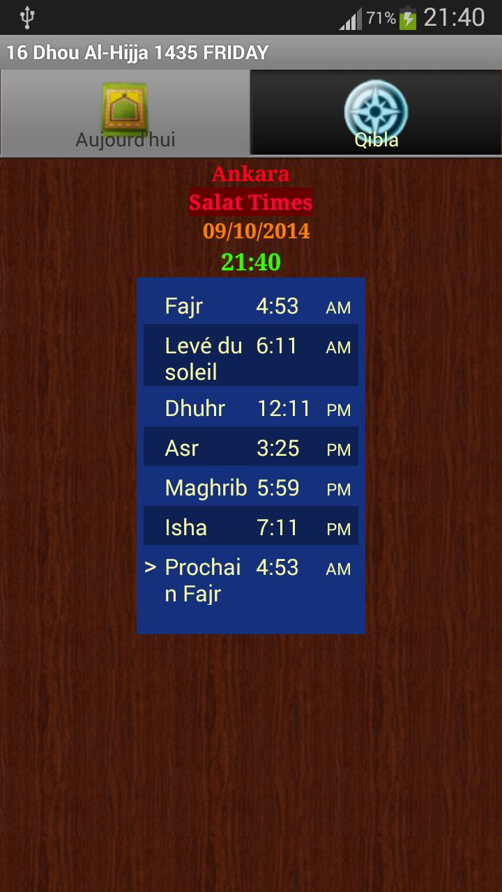 Salat Times and Qibla