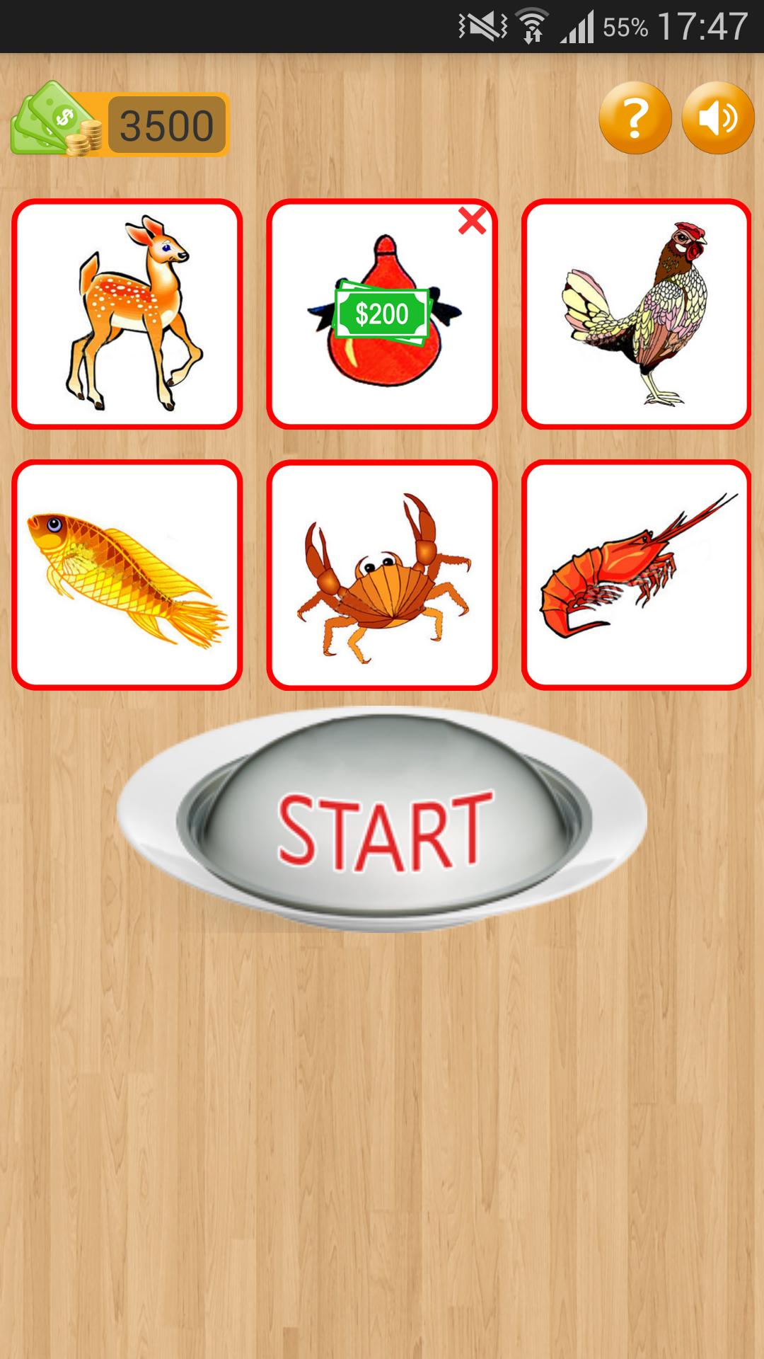 Chuck-a-luck (Fish-Prawn-Crab)