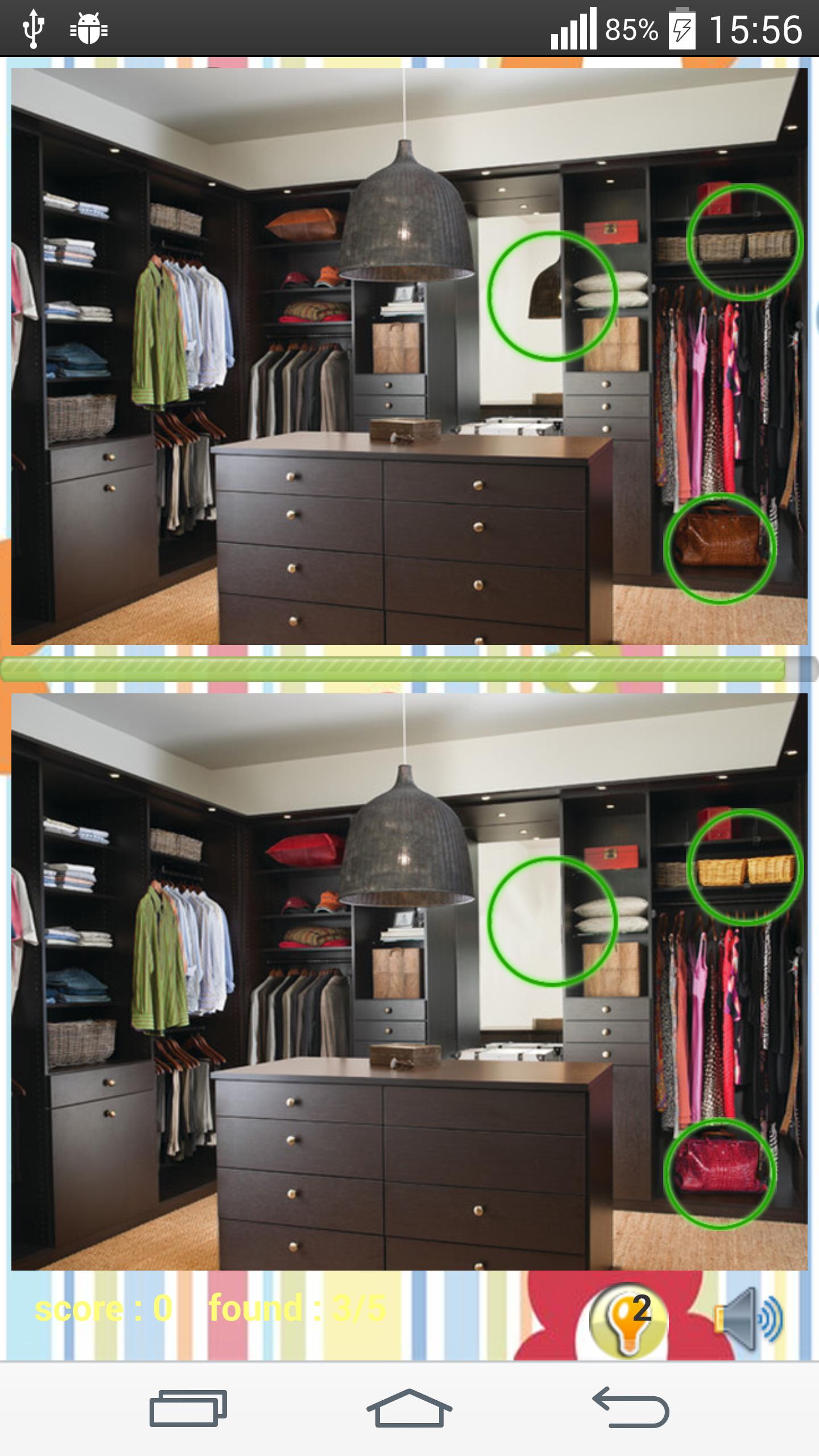 Find difference walk in closet