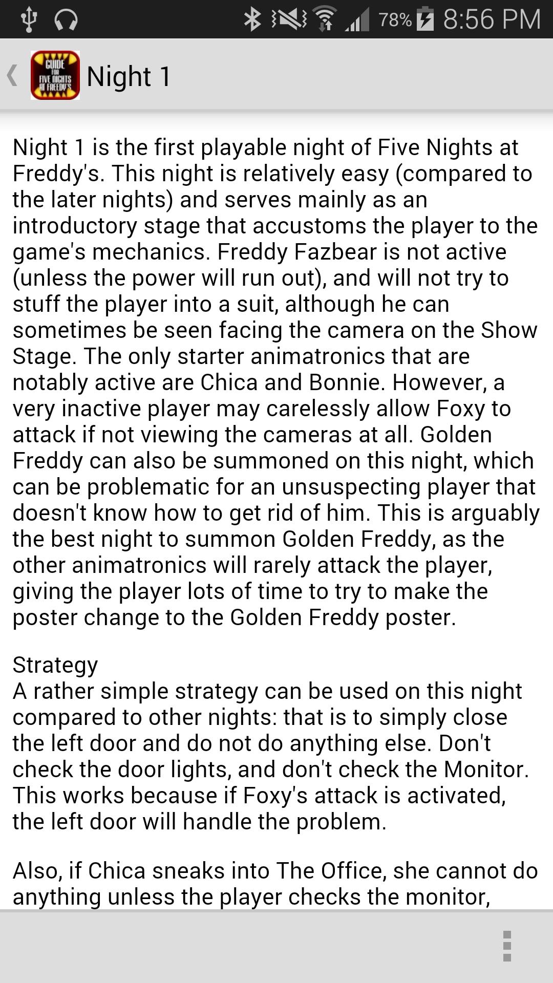 Guide for 5 Nights At Freddys