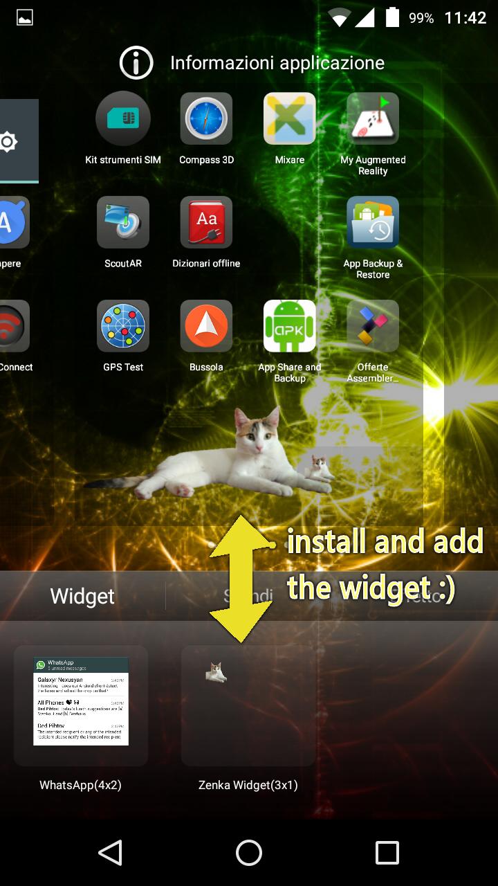 Zenka the cat widget