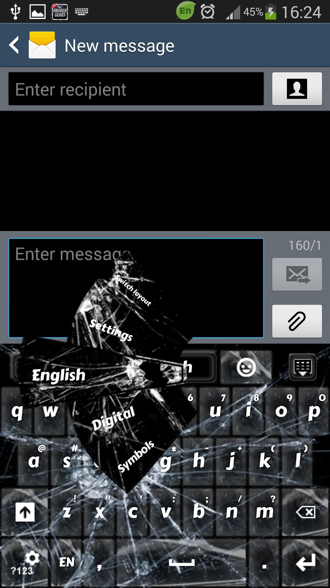 GO Keyboard Broken Glass