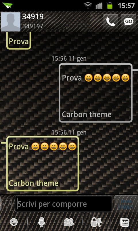 GO SMS Pro Carbon Fiber Theme