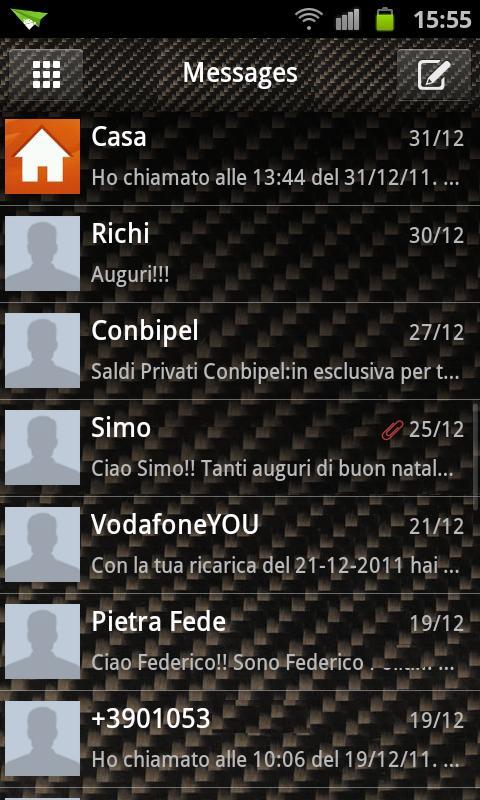 GO SMS Pro Carbon Fiber Theme