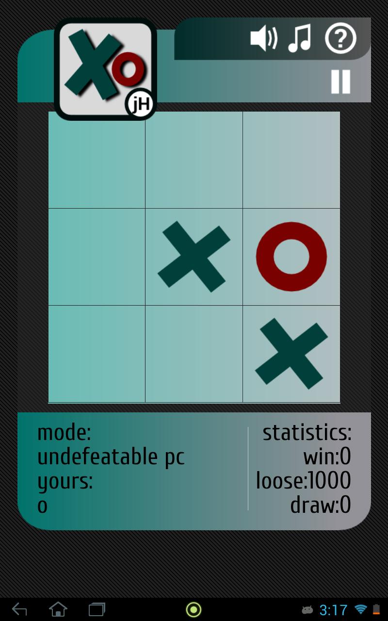 Undefeatable tic-tac toe