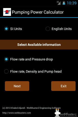 Pumping power calculator Lite