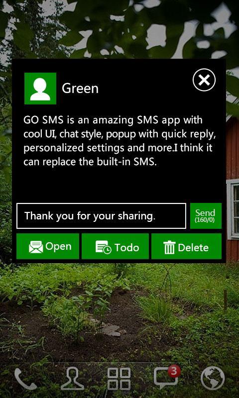 GO SMS Pro WP8 Green ThemeEX