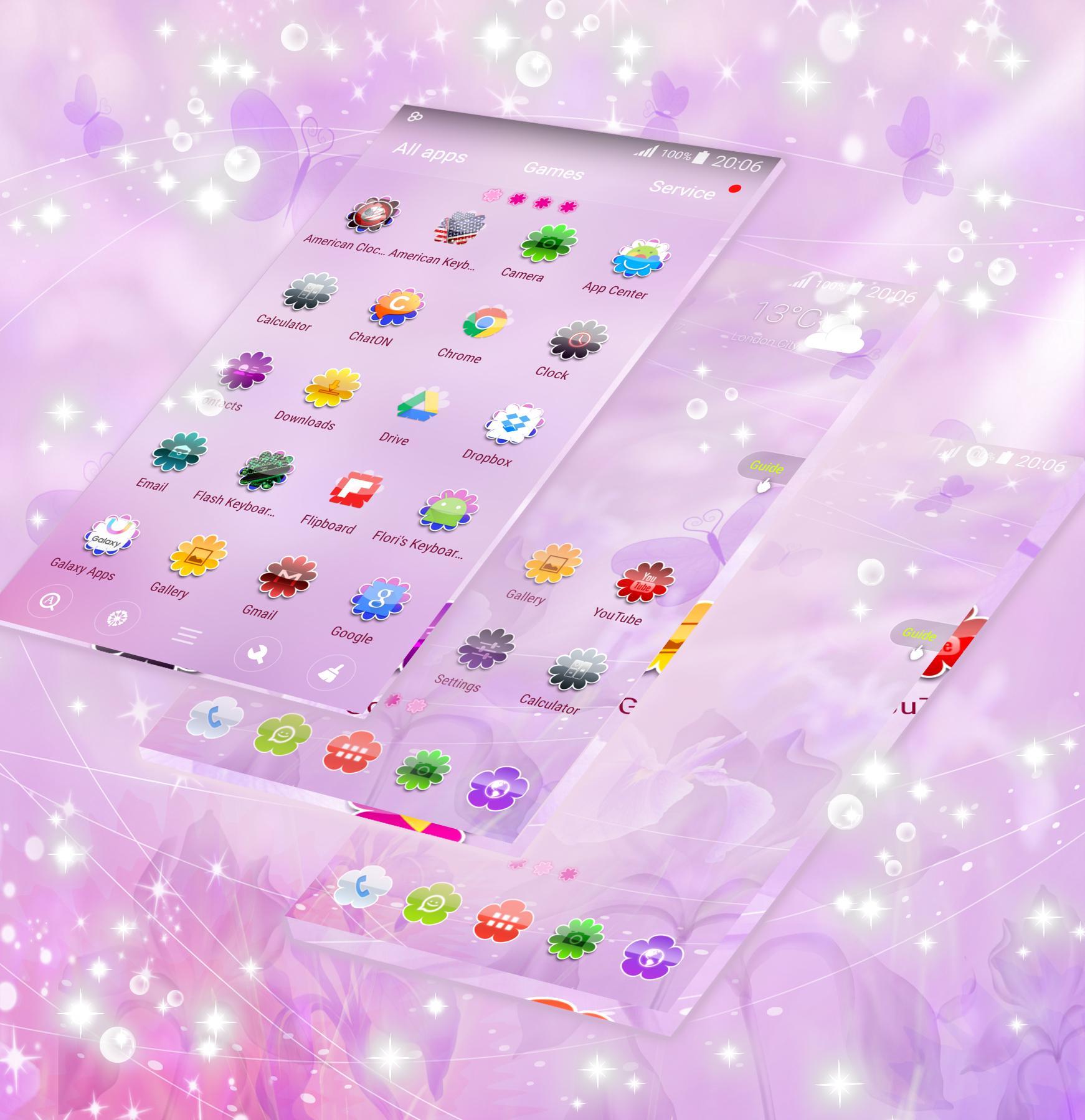 Pastel Purple Flowers Launcher