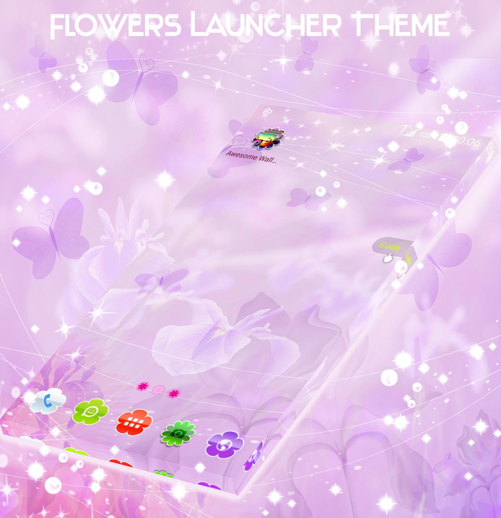 Pastel Purple Flowers Launcher