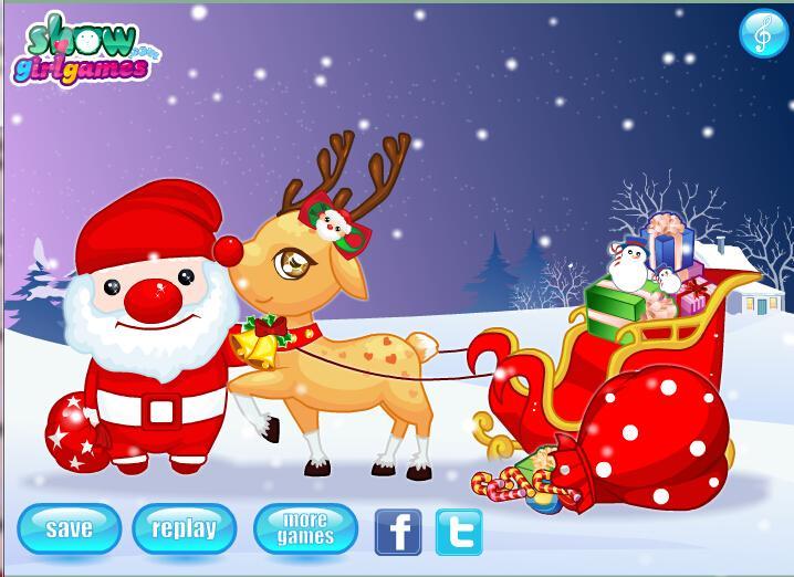 Christmas Reindeer And Santa