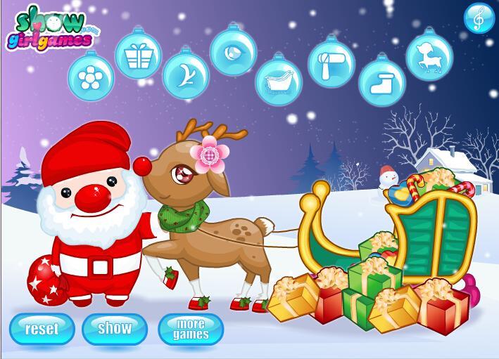 Christmas Reindeer And Santa