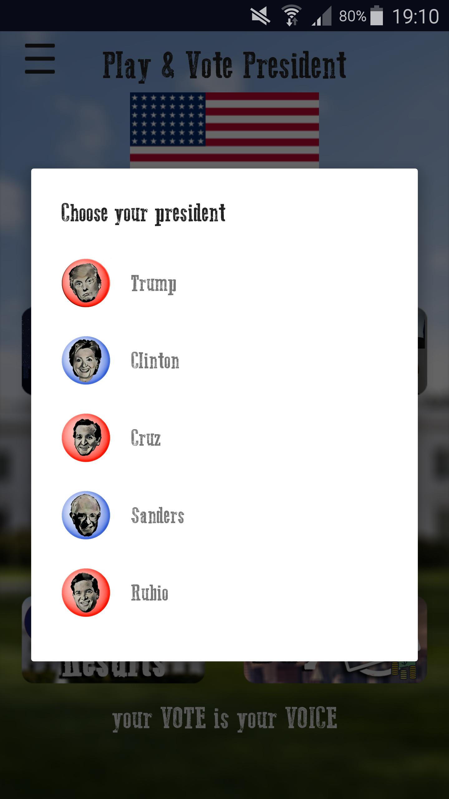 Play & Vote President 2k16 USA