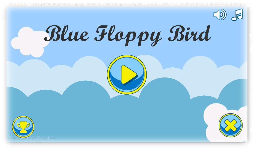 Blue floppy bird