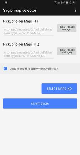 Sygic maps selector