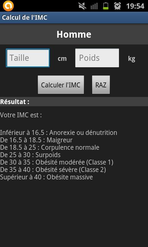 Calculate the BMI