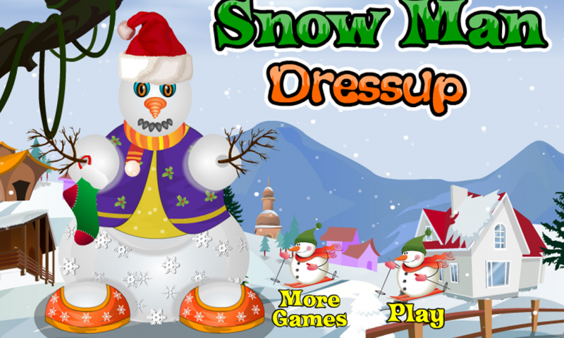 Snow stick man dress up