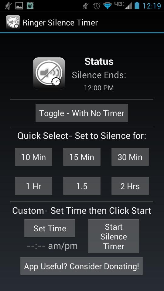 Ringer Silence Timer