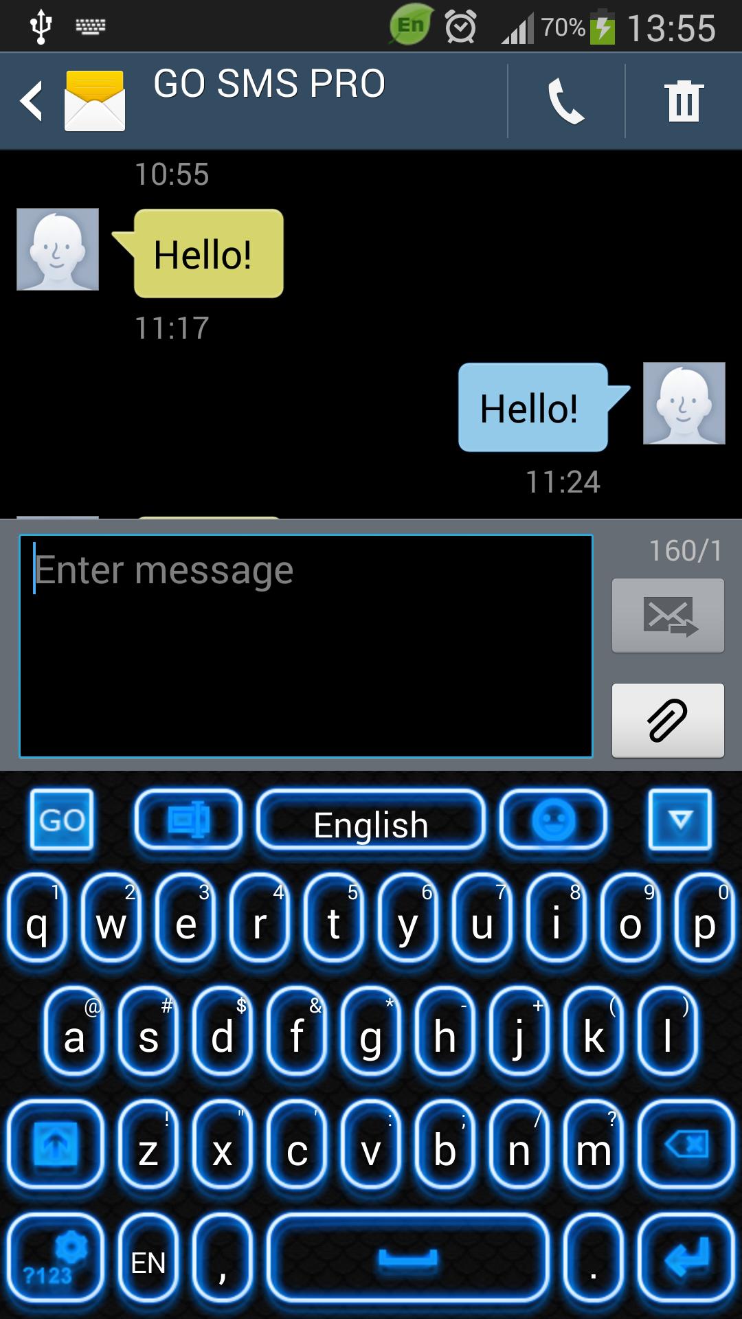 Blue Glow Keyboard