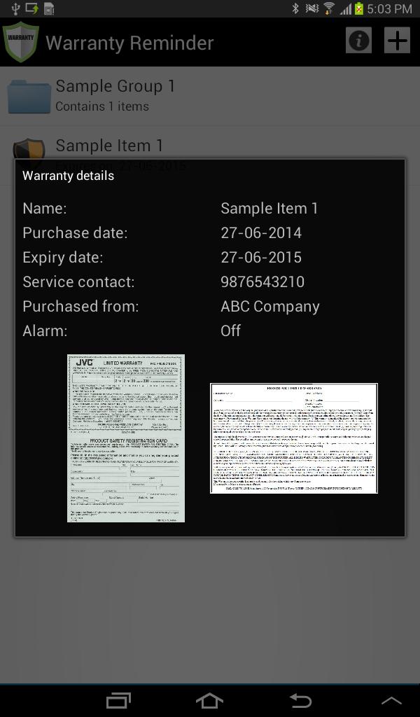 Warranty Reminder