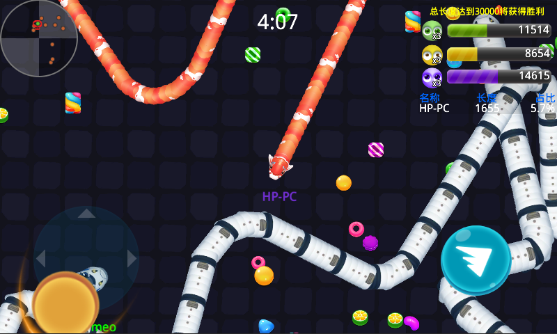 Happy greedy snake fight