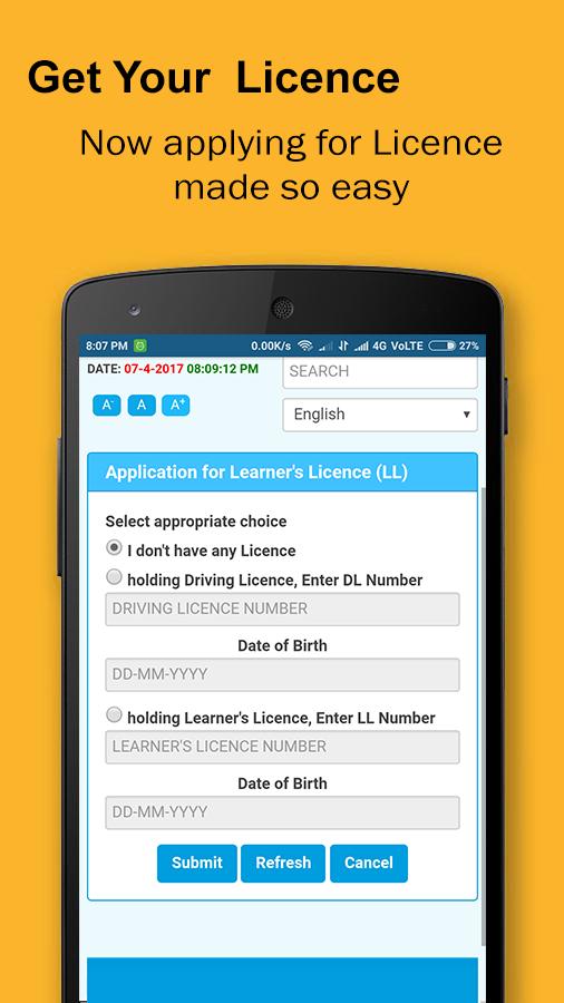 Indian Driving Licence -Online