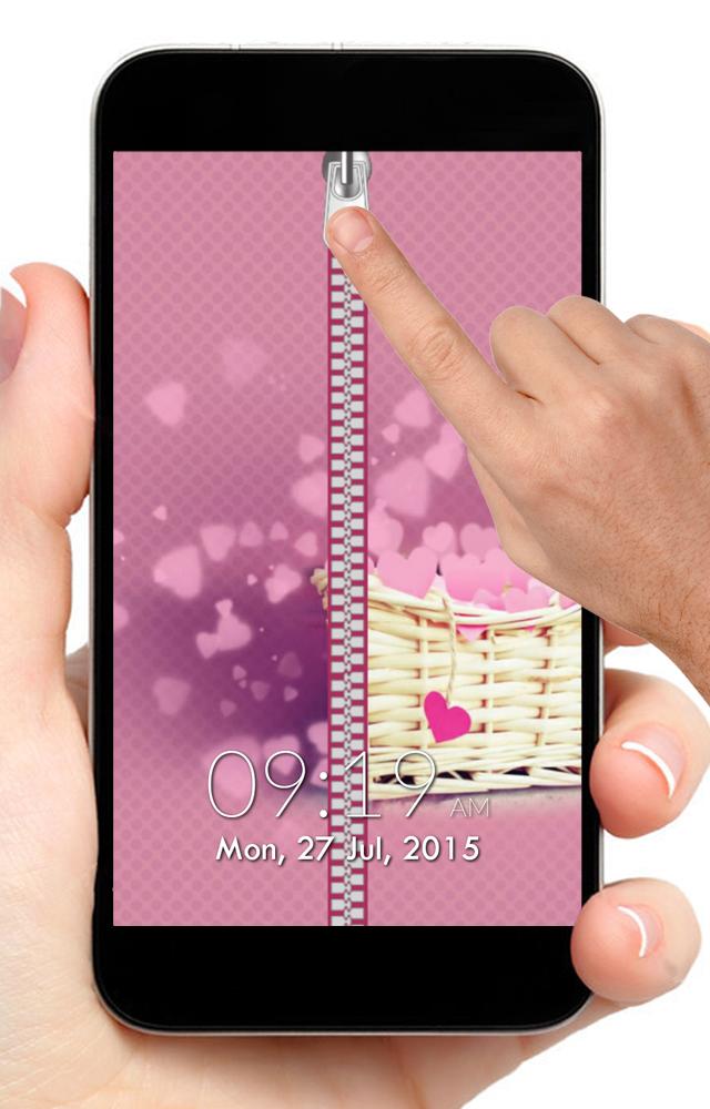 Love Zipper Screen Lock