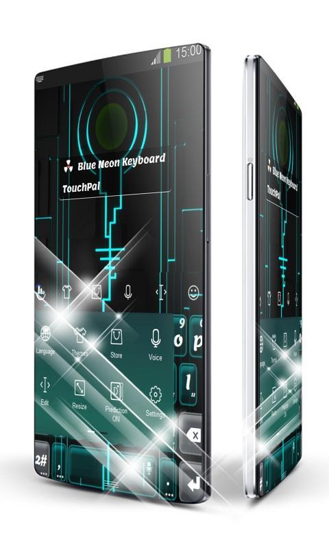 Blue Neon Keypad Art