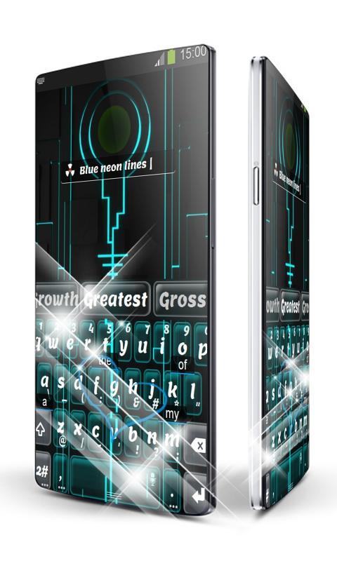 Blue Neon Keypad Art