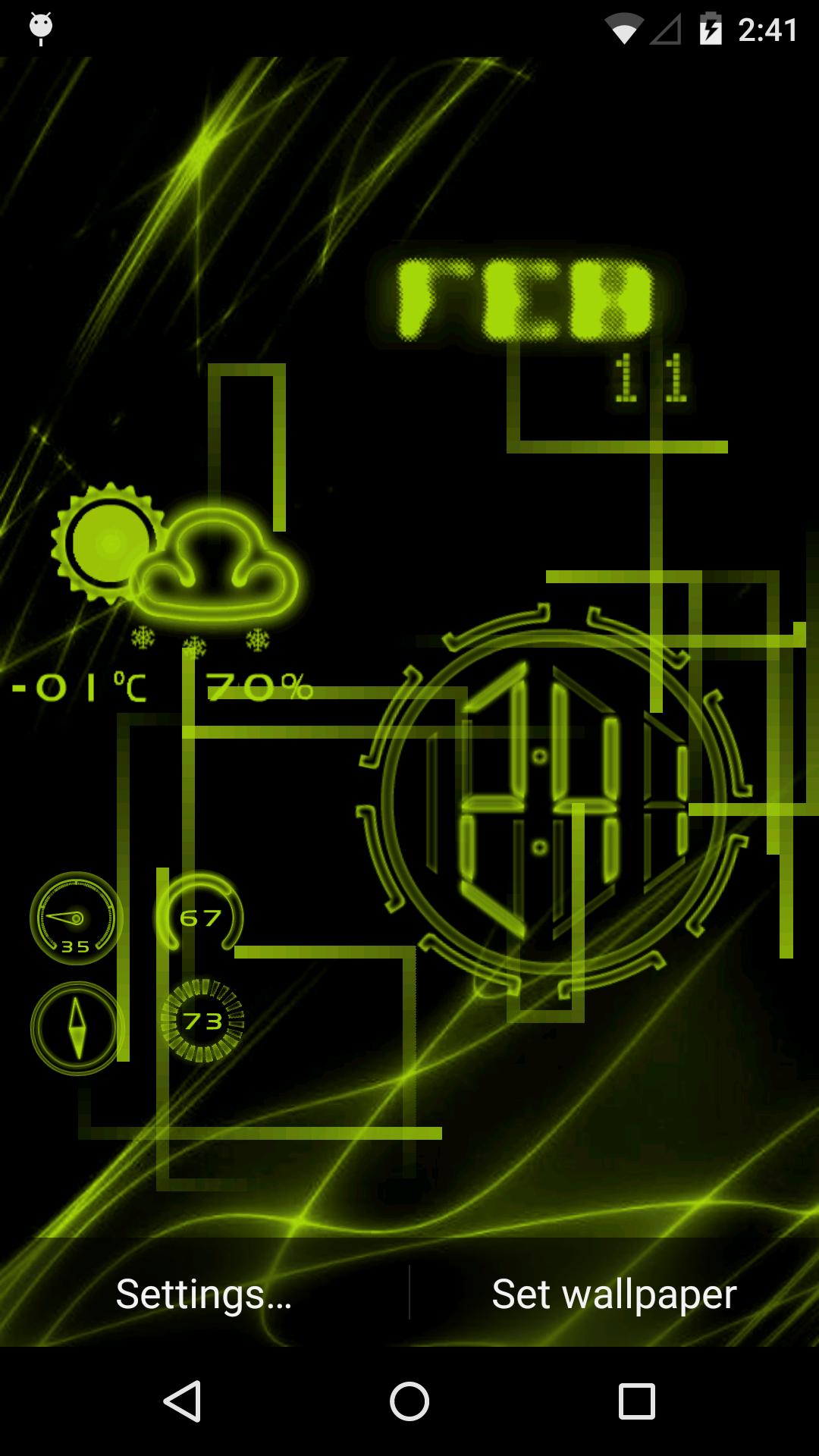 Neon Clock GL Live wallpaper