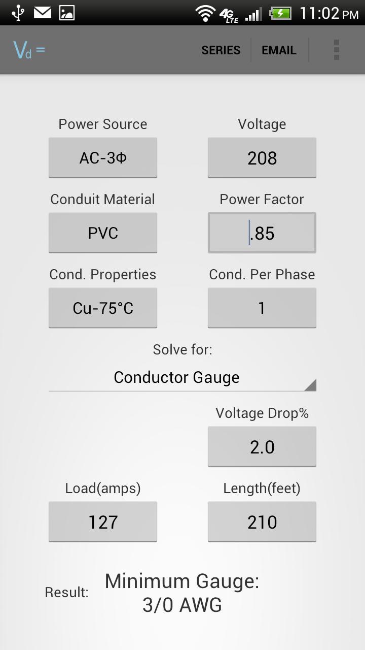 Real Voltage Drop (Single)