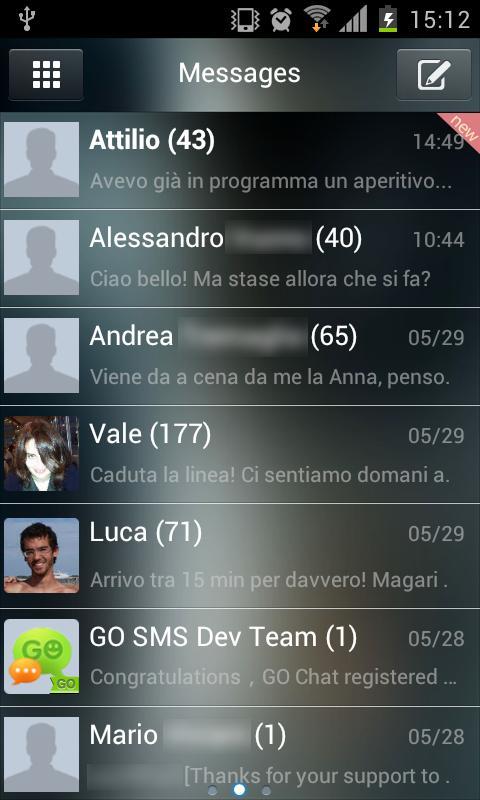 Go SMS Theme Liquid Metal HD