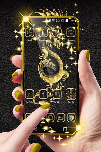 Gold Dragon Launcher Theme