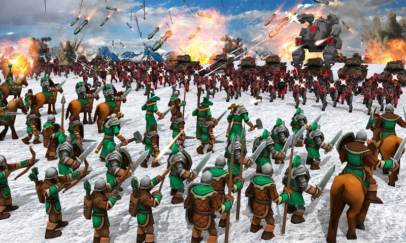 Knights & futuristic Army : Skeleton army Battle