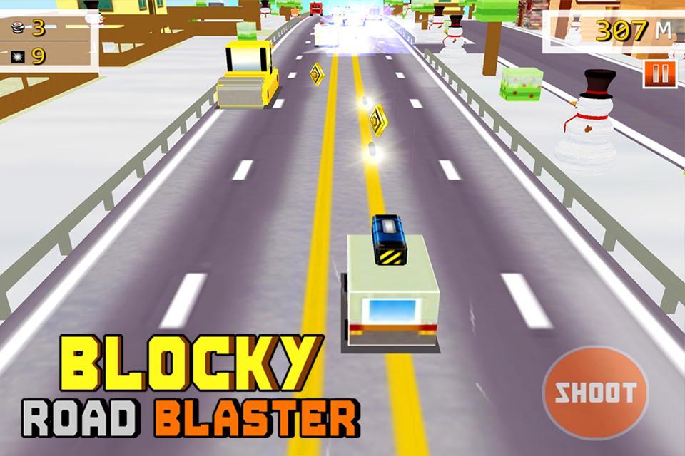 Blocky Road Blaster - Gun Race
