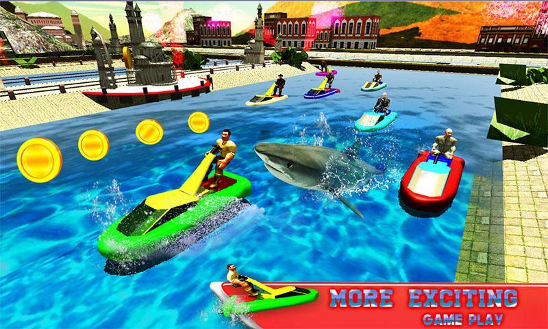 Water Jet Ski Race & Shark