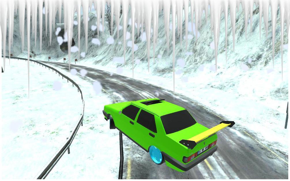 Car Drift Real Snowy Mountains