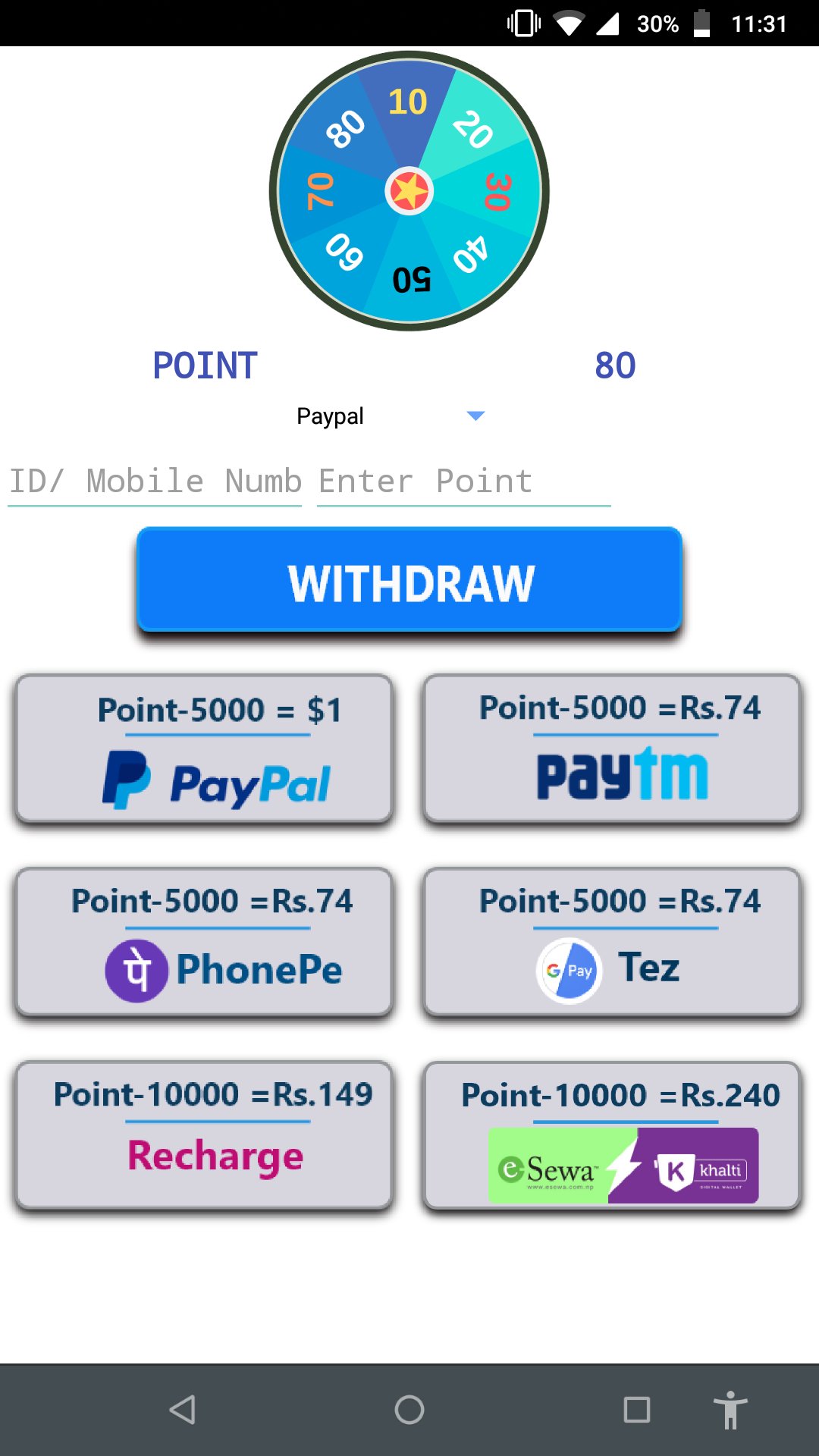 Spin win reward- Earn money