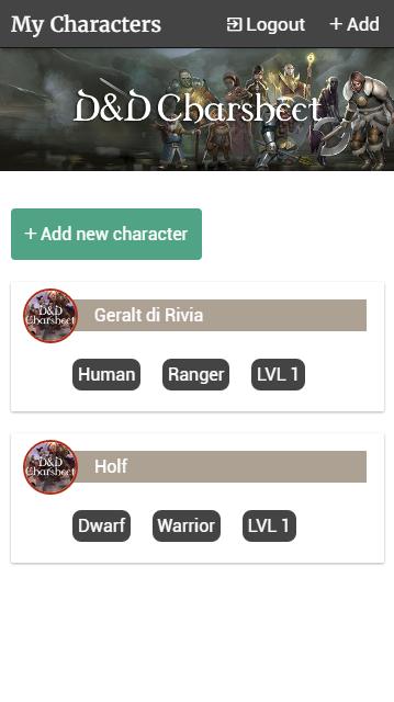 D&D Charsheet 5e