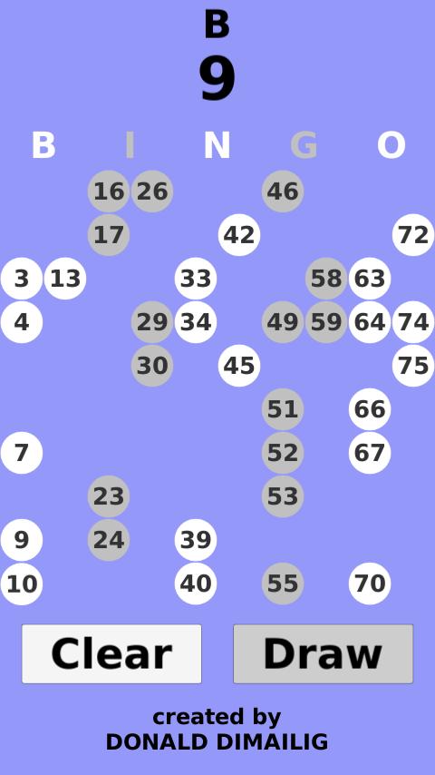 BINGO Numbers
