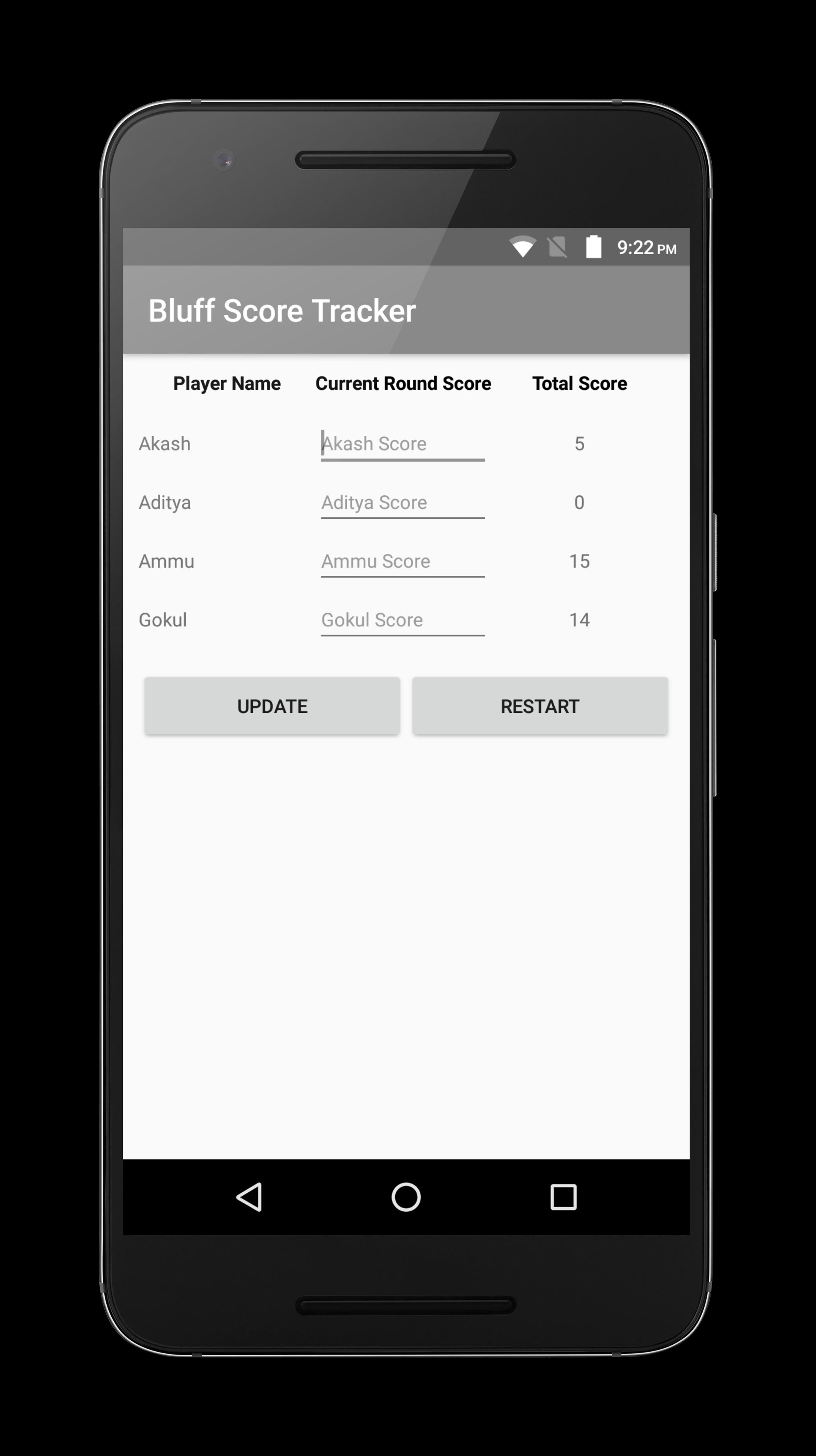 Bluff Score Tracker