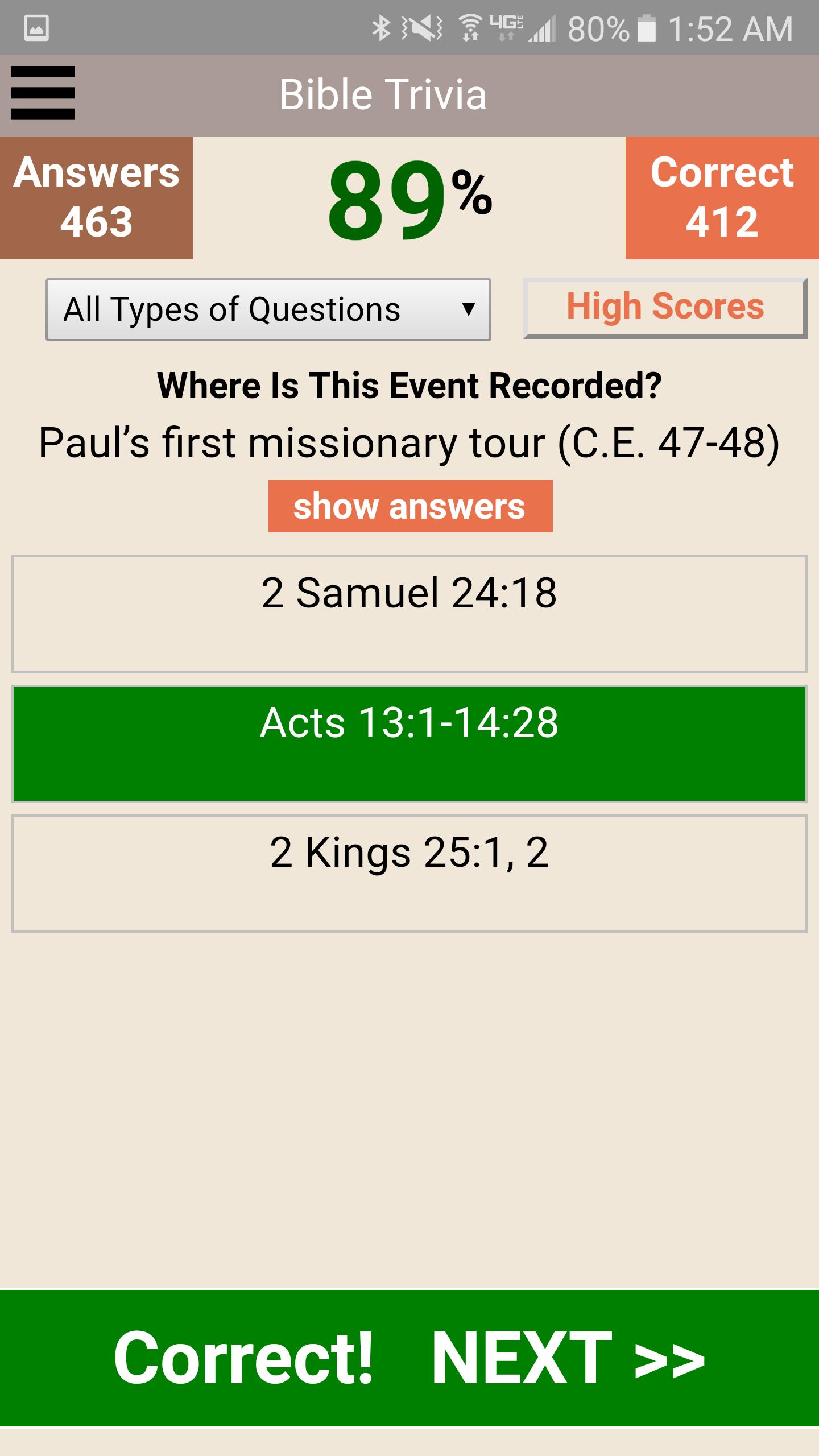 JW Bible Trivia / Quiz / Game